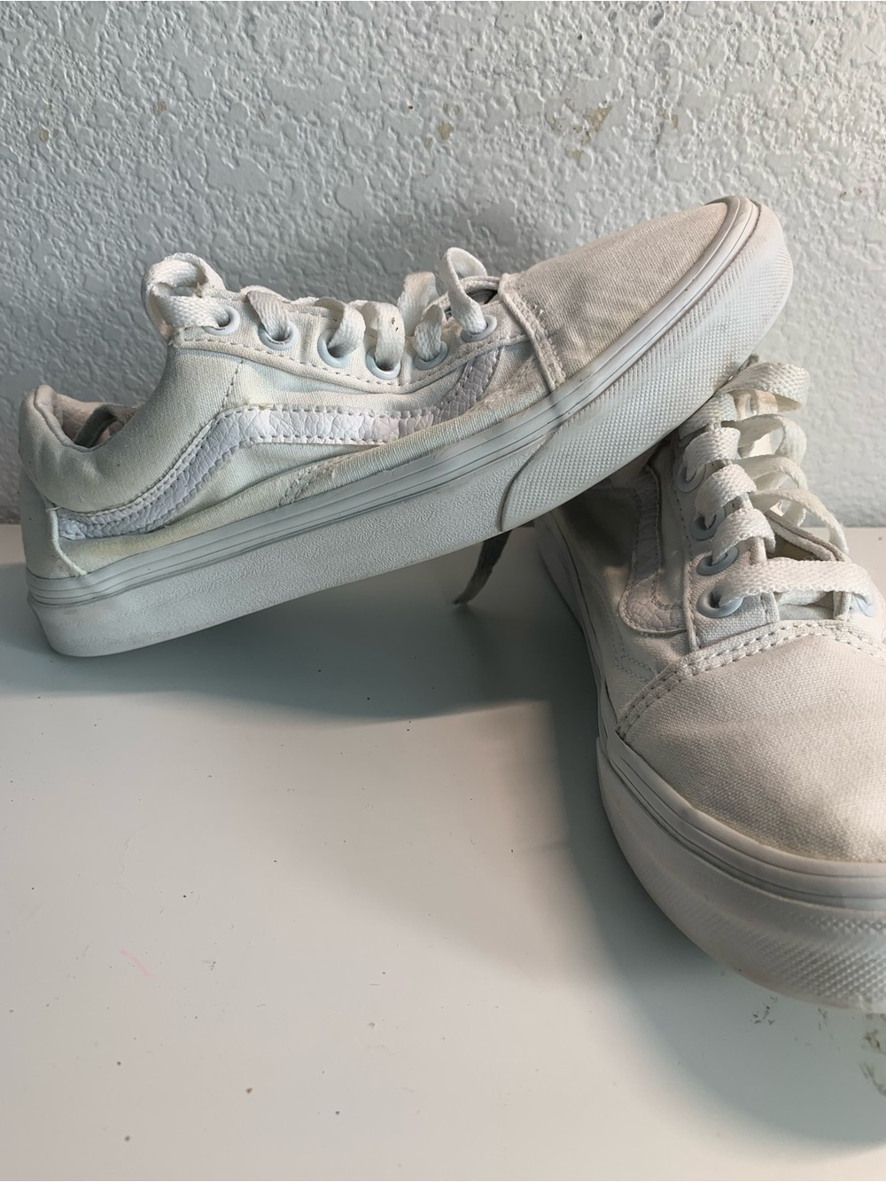 Vans White Low-Top Canvas Sneakers